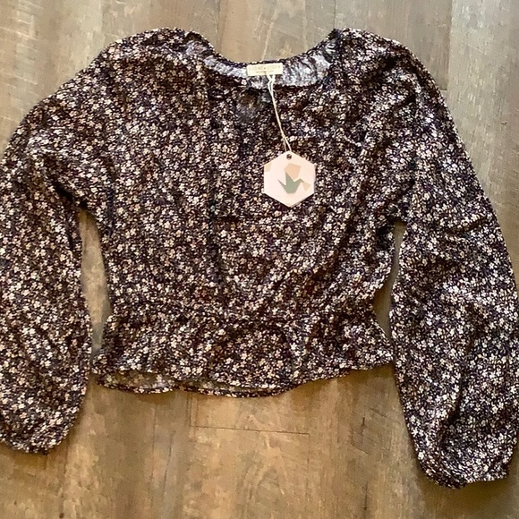 Paper Crane Cropped peplum top - Picture 5 of 6